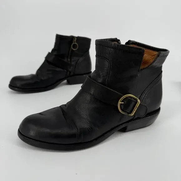Florentini Baker Womens Ankle Boots Moto Leather Bootie Size 9 EU 39.5 Biker - Picture 2 of 9